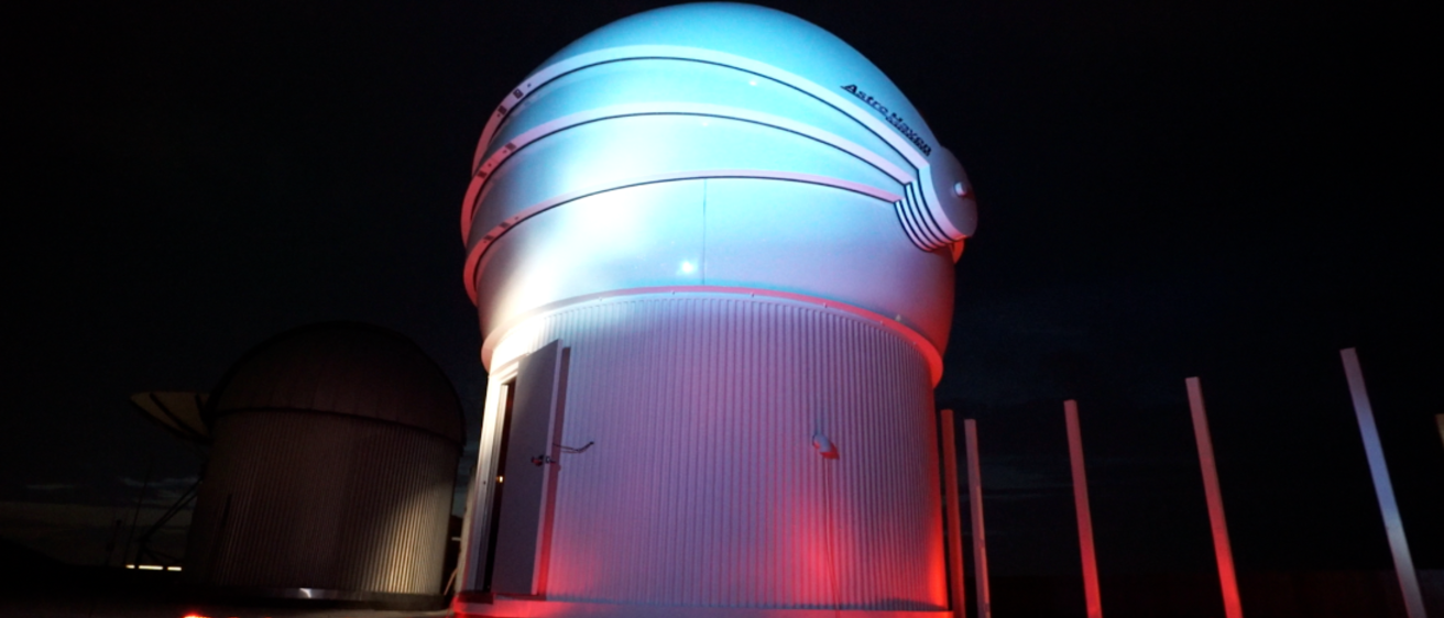Van Allen Observatory dome at night