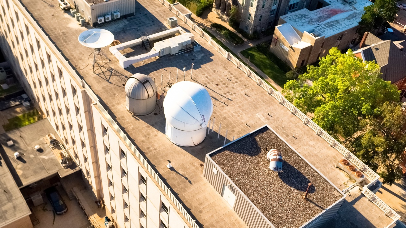 View of Phillips, Van Allen, Biology Buildings via Drone Sept 2021
